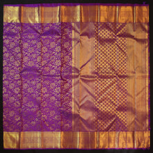 Load image into Gallery viewer, Voilet Bridal Kanchipuram Silk Saree with Pure Gold Zari
