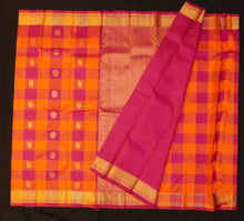 Load image into Gallery viewer, Tomato Red Palum Pazhamum Kattam Kanjivaram Silk Sari
