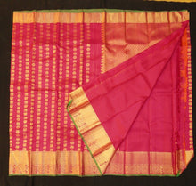 Load image into Gallery viewer, Traditional Barcode Design Pink Kanjivaram Silk Saree
