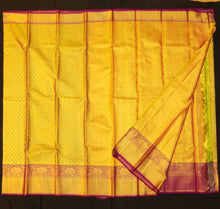 Load image into Gallery viewer, Golden Yellow Bridal Kanjivaram Silk Saree with Full Gold Zari Warp
