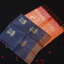 Load image into Gallery viewer, Indigo Blue Color Kanchipuram Soft Silk Saree
