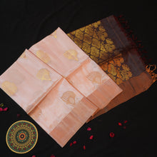 Load image into Gallery viewer, Pastel Peach Kanchipuram Soft Silk Saree in Golden Zari
