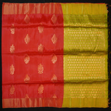 Load image into Gallery viewer, Trendy Chilli Red Kanchipuram Soft Silk Saree in Golden Zari
