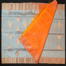 Load image into Gallery viewer, Pastel Blue Trendy Kanchipuram Soft Silk Saree
