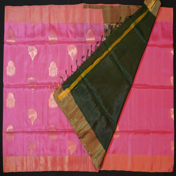 Blush Pink Kanchipuram Soft Silk Saree