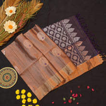 Load image into Gallery viewer, Choco Brown Kanchipuram Soft Silk Saree with Meena Butta
