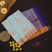 Load image into Gallery viewer, Baby Blue Kanchipuram Soft Silk Saree with Meena Butta
