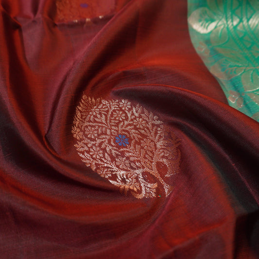 Elegant Cinnamon Brown Kanchipuram Soft Silk Saree - Vivaaha Silks - Vivaaha Silks & Sarees