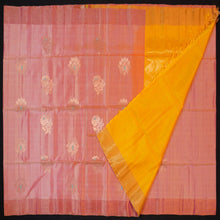 Load image into Gallery viewer, Peach Pink Kanchipuram Soft Silk Saree with Meena Butta

