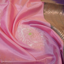 Load image into Gallery viewer, Baby Pink Kanchipuram Soft Silk Saree with Meena Butta
