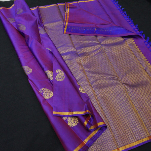 purple kanchipurma silk saree