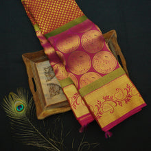 Load image into Gallery viewer, Araku with Pink Combo Kanchipuram Silk Saree
