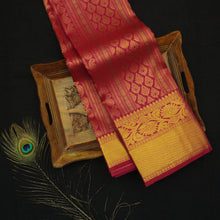 Load image into Gallery viewer, Ruby Pink Kanjivaram Silk Saree with Exclusive Brocade Design
