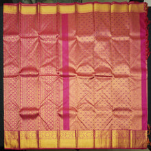 Load image into Gallery viewer, Ruby Pink Kanjivaram Silk Saree with Exclusive Brocade Design
