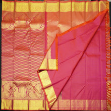 Load image into Gallery viewer, Araku Color Kanjivaram Bridal Silk Saree with Peacock Design
