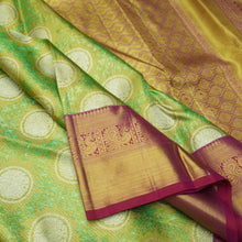 Load image into Gallery viewer, Pista Green Kanchipuram Bridal Silk Saree - Gold and Silver Zari
