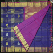 Load image into Gallery viewer, Persian Blue Kanjivaram Silk Saree in Classy Gold and Silver Butta
