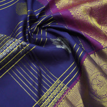 Load image into Gallery viewer, Persian Blue Kanjivaram Silk Saree in Classy Gold and Silver Butta
