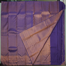 Load image into Gallery viewer, Navy Blue Brocade Design Copper Zari Bridal Kanchipuram Silk Saree - Vivaaha Silks &amp; Sarees
