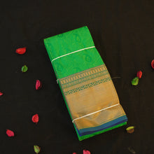 Load image into Gallery viewer, Lawn Green Semi Silk Kanchipuram Sari
