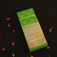 Load image into Gallery viewer, Parrot Green Semi Silk Kanchipuram Gift Sari
