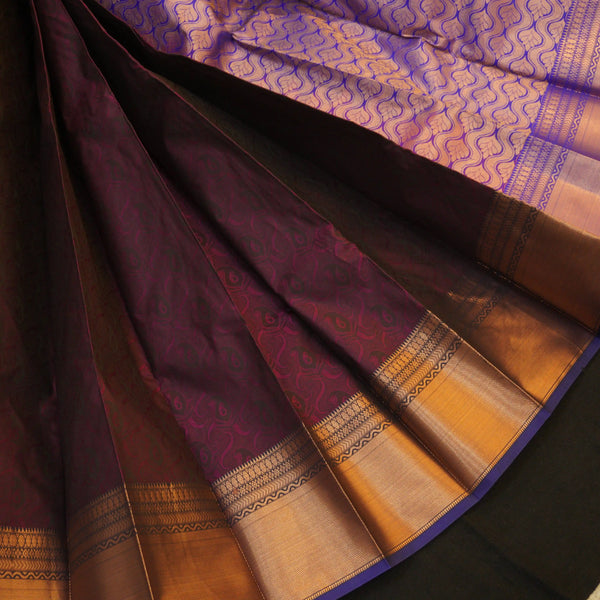 Plum Color Semi Silk Kanchipuram fancy Sari