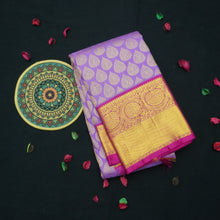 Load image into Gallery viewer, Lavender Bridal Kanchipuram Silk Saree 
